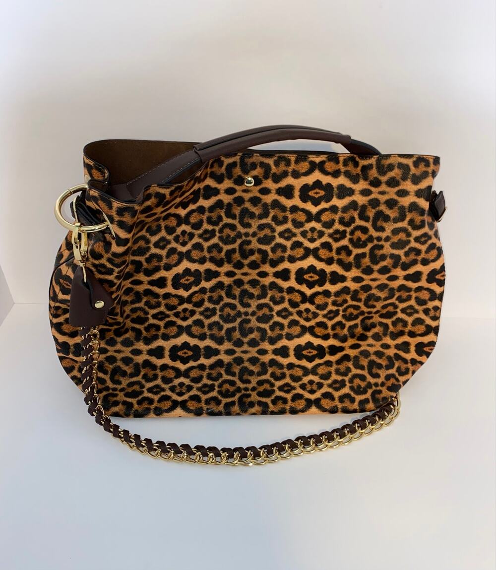 Versona Leopard Print Hobo Shoulder Bag NWT